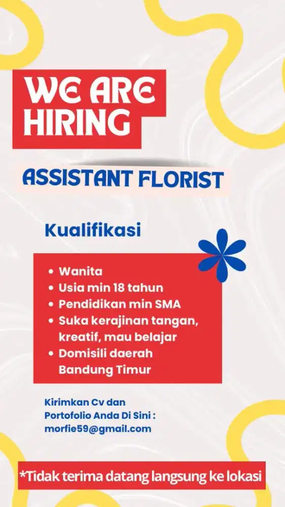 Lowongan Kerja Asisten Florist