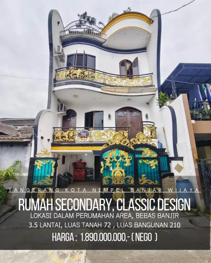 Di jual 1 unit rumah classic,mewah murah di Cipondoh Tangerang Banten