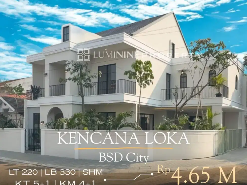 Dijual rumah baru full renov total hoo rasa villa di Kencana Loka BSD,5 menit ke tol BSD & Pasmod,aman nyaman free perabotan & Kitchen set