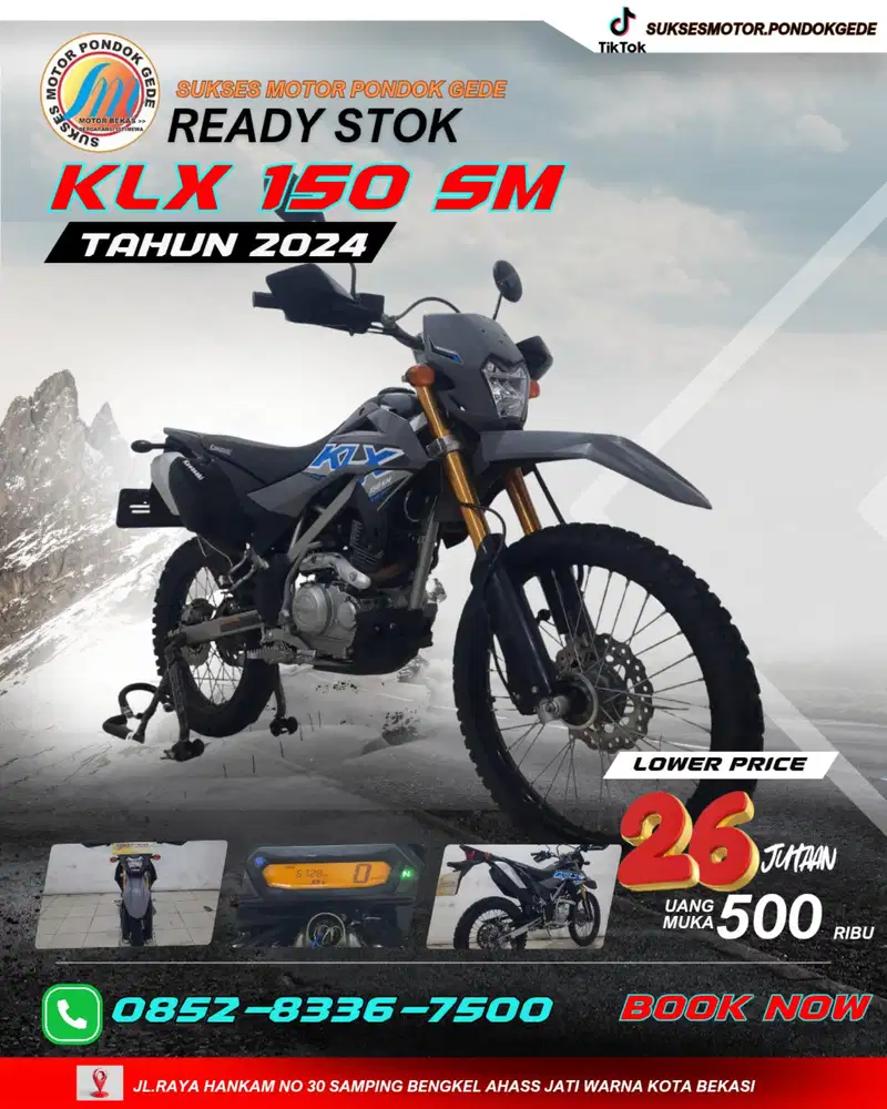 DP 500 RIBU KAWASAKI KLX 150 SM SE TAHUN 2024 SURAT LENGKAP