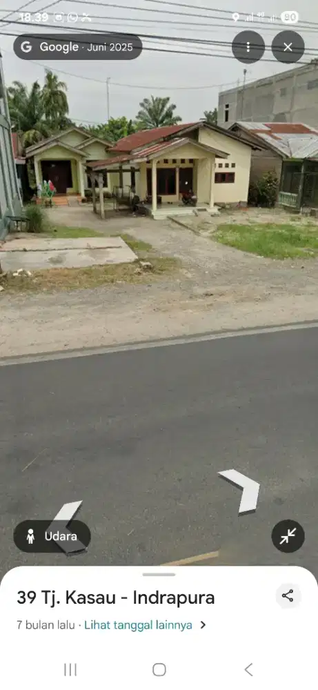 Di jual tanah dan rumah pinggir jalan lintas sumatera harga 1,7 M Nego