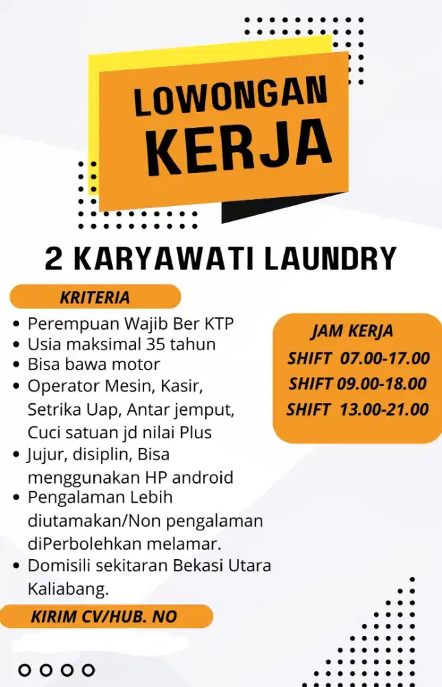 Lowongan kerja Laundry