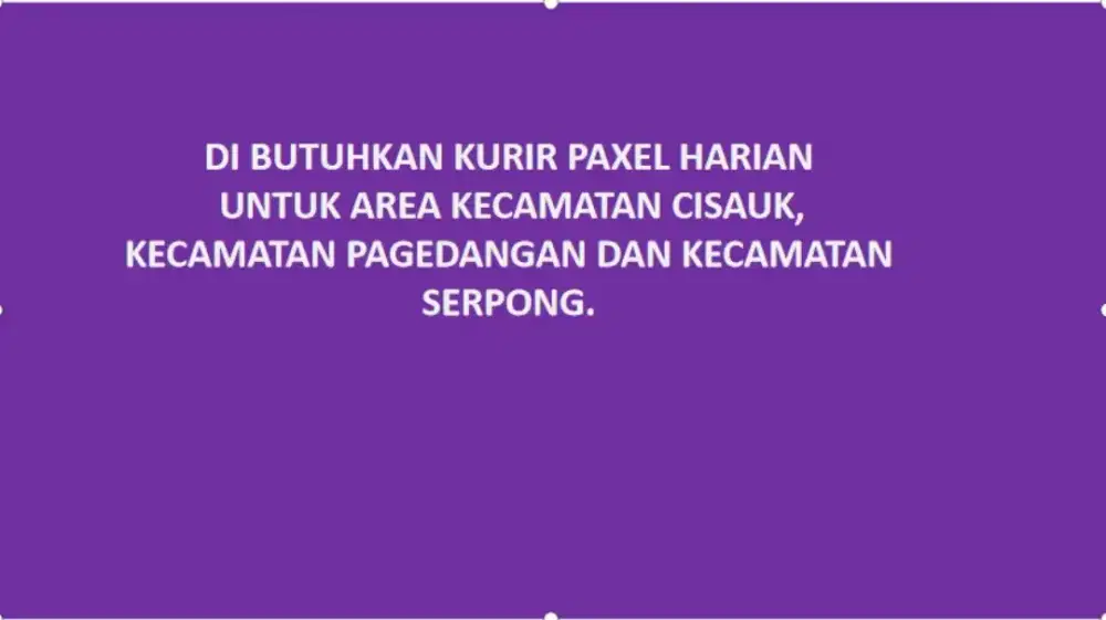 di butuhkan kurir harian paxel