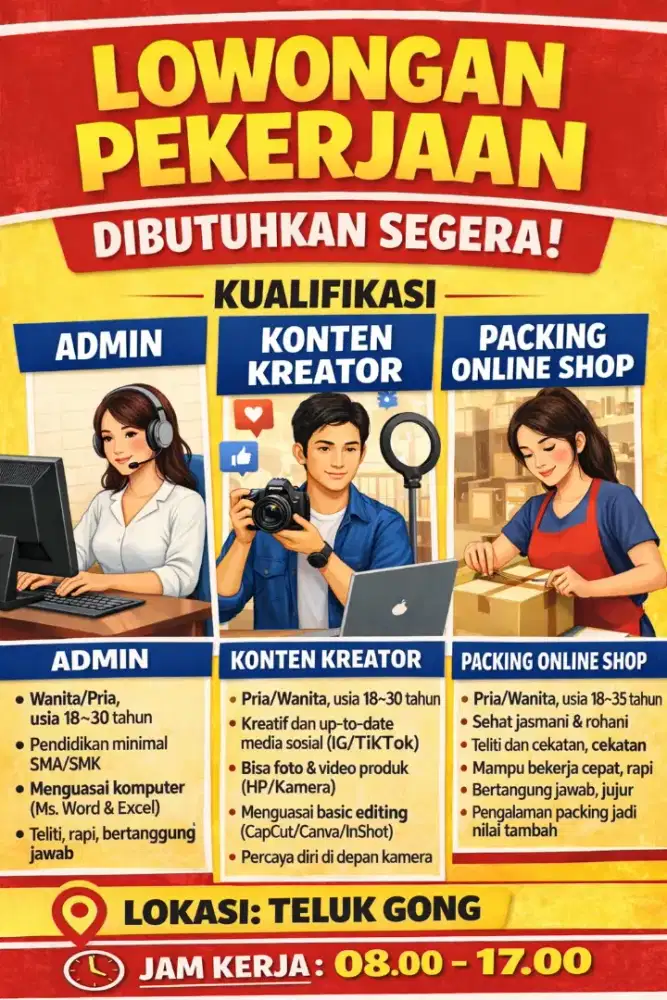 Pekerjaan online shop