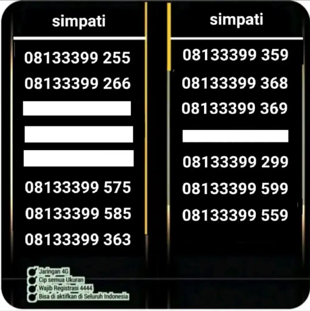 Nomer cantik simpati 11 digit