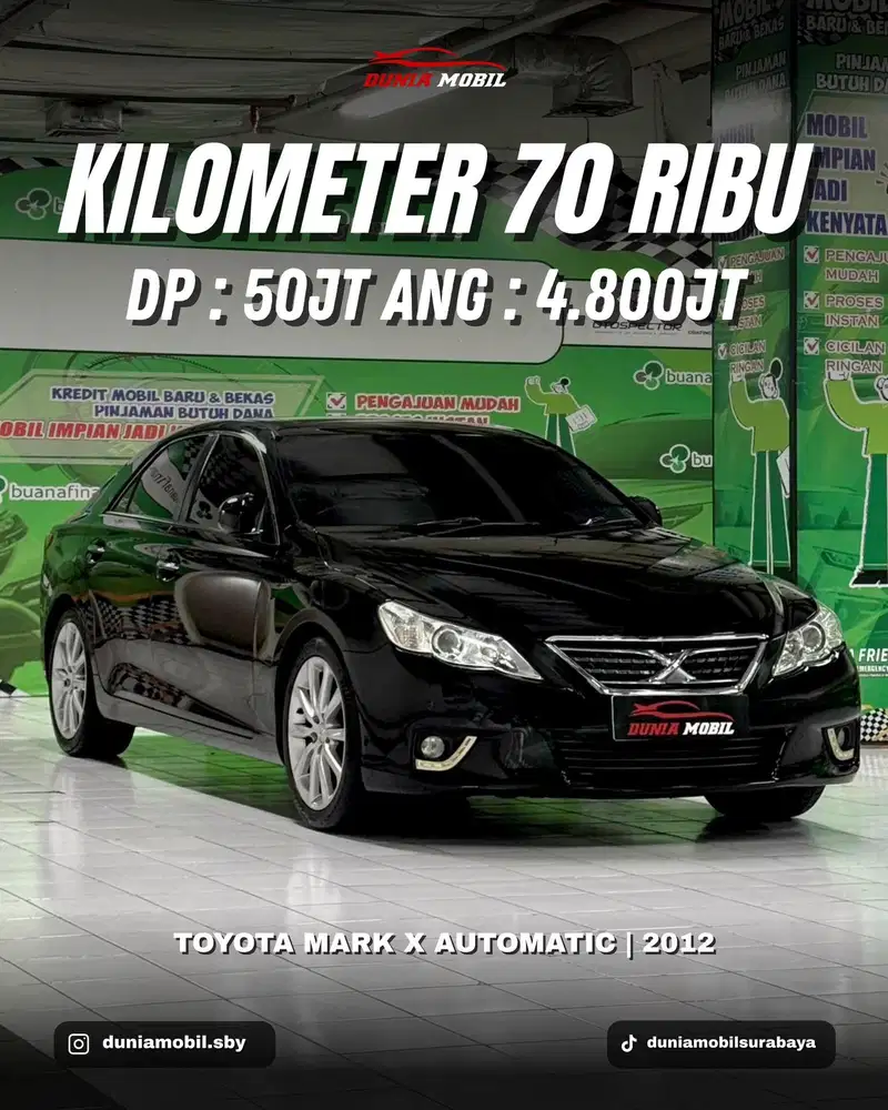 TOYOTA MARK X KM 70rb 2013 NIK 2012 Kondisi Like New Record TT 2014