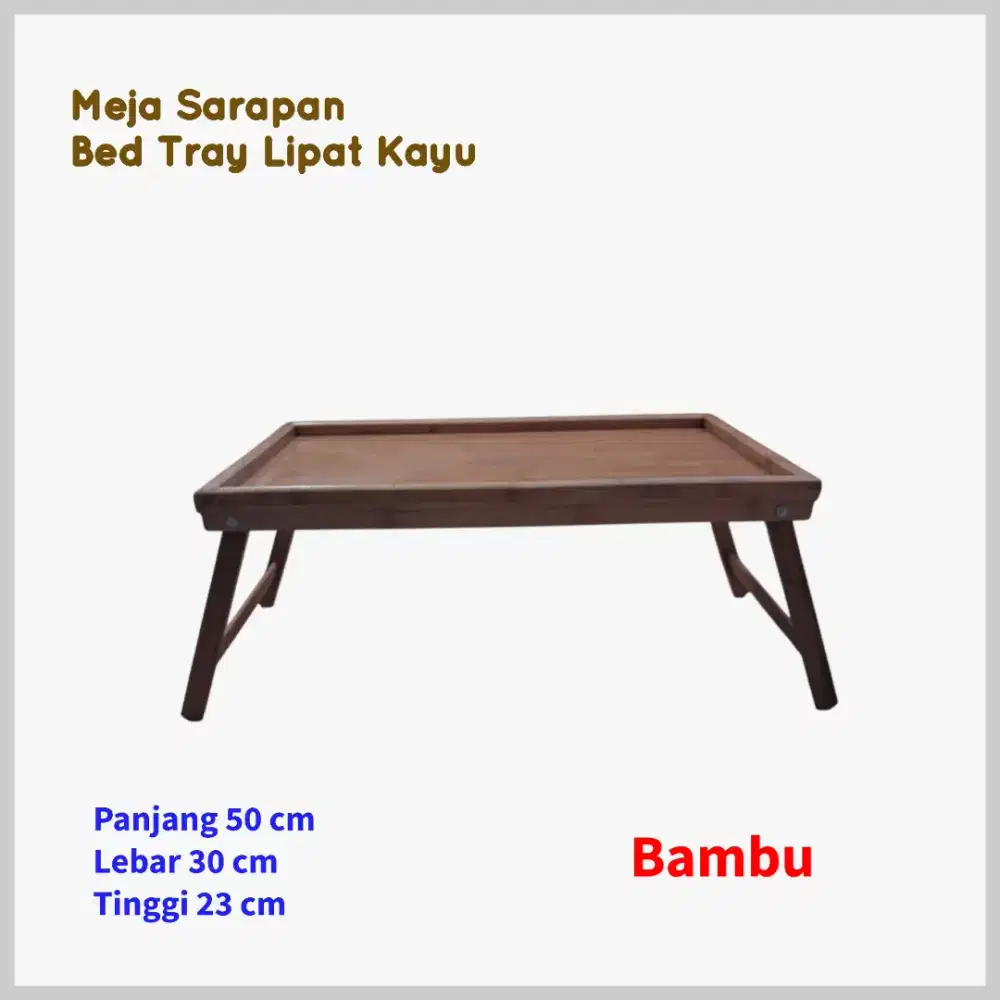 Meja Sarapan Bed Tray Lipat Kayu