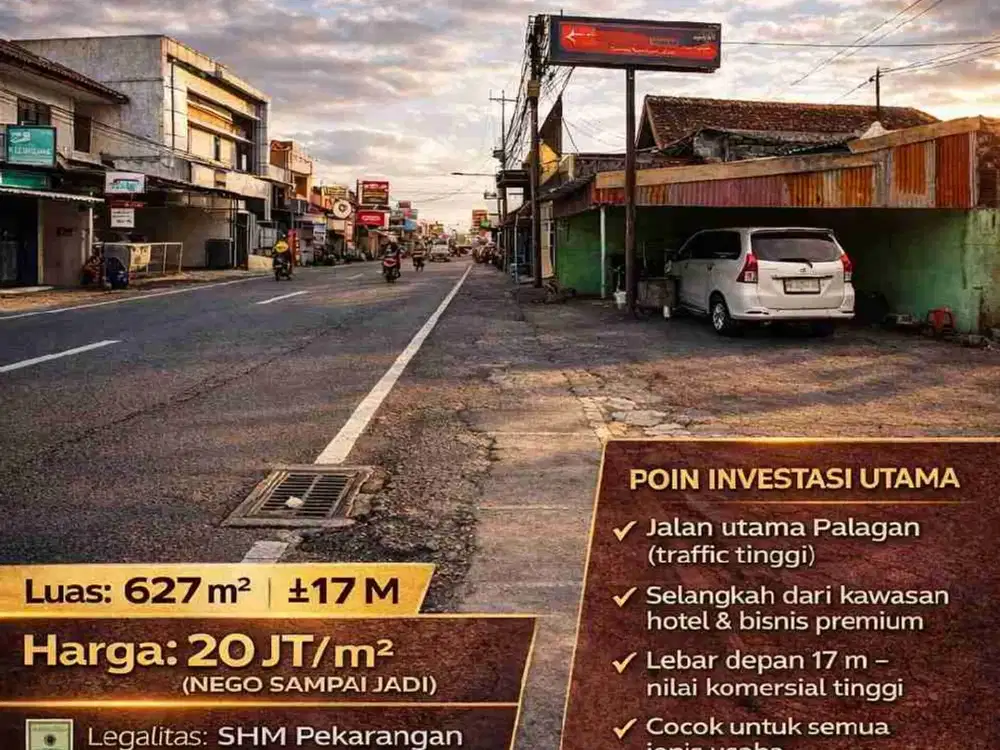 TURUN HARGA‼️ TANAH KOMERSIAL DI JALAN UTAMA PALAGAN
PALAGAN KM 6 – SELATAN HOTEL HYATT