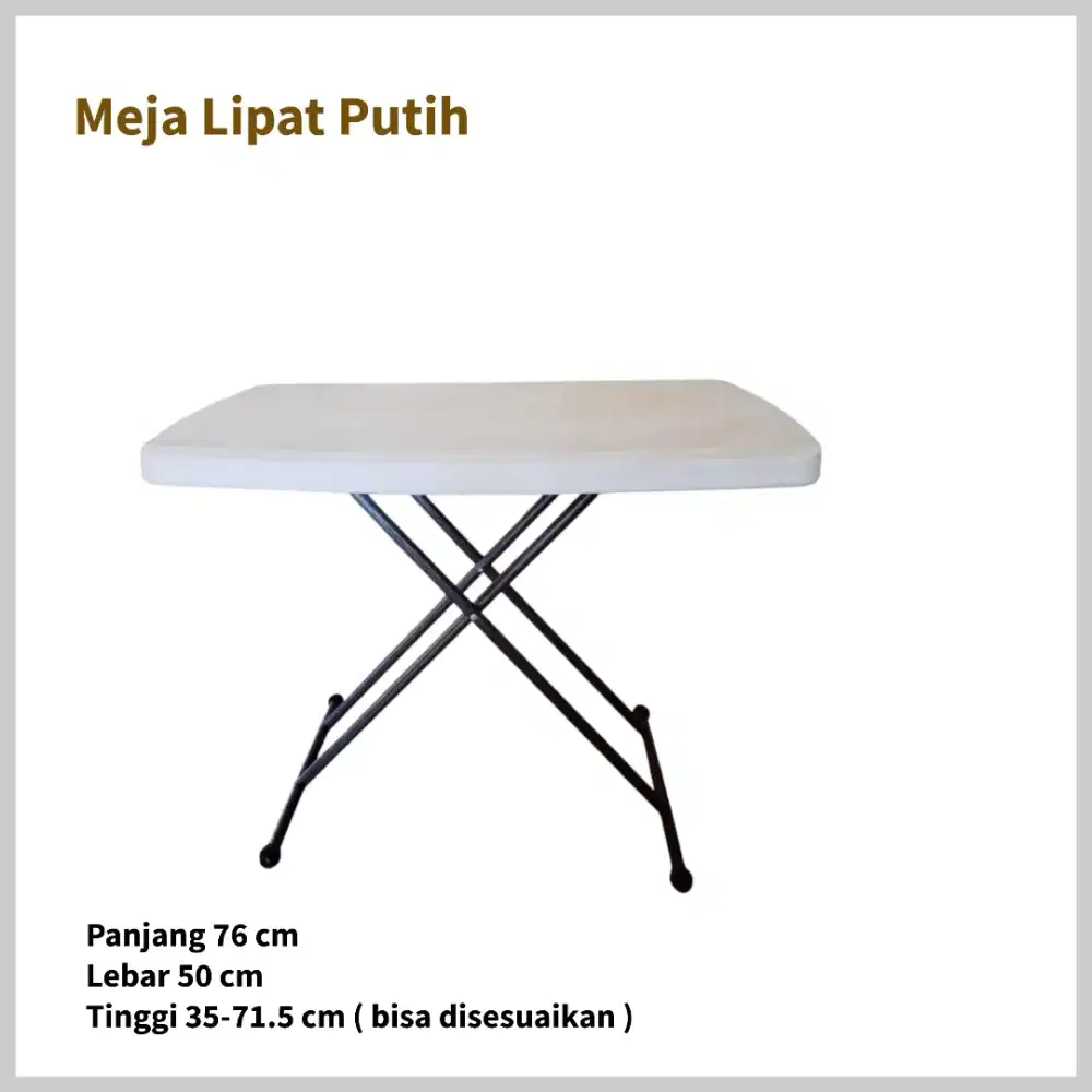 Meja Lipat Putih 75 × 50 cm