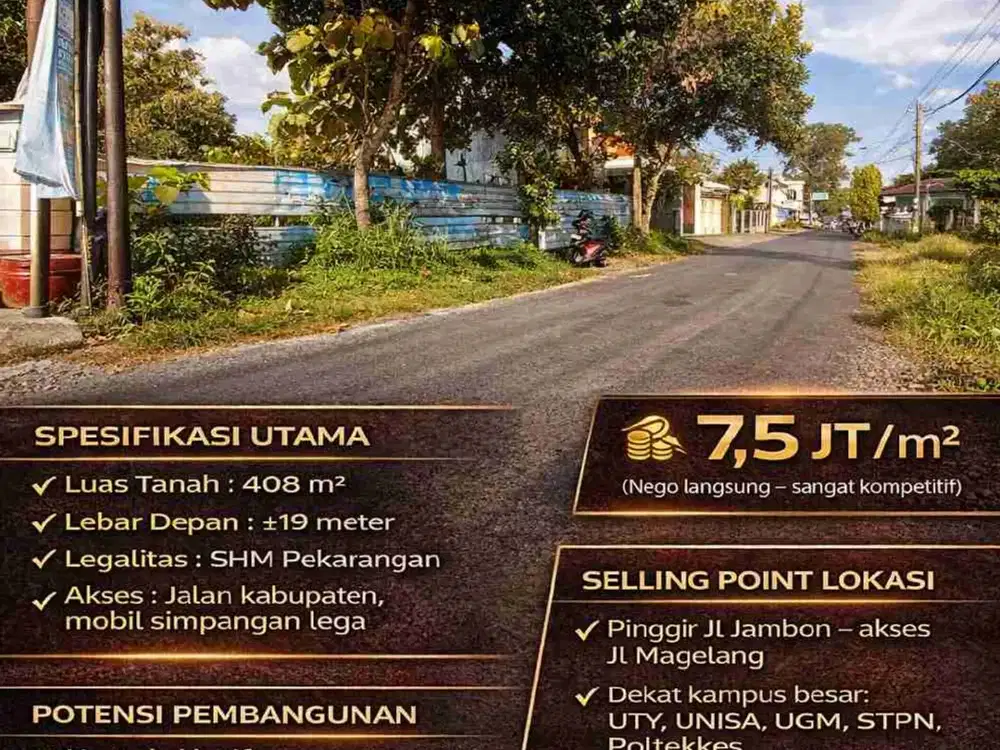 Prime Land Jogja Barat — Koridor Kampus & Bisnis, Nilai Terus Naik