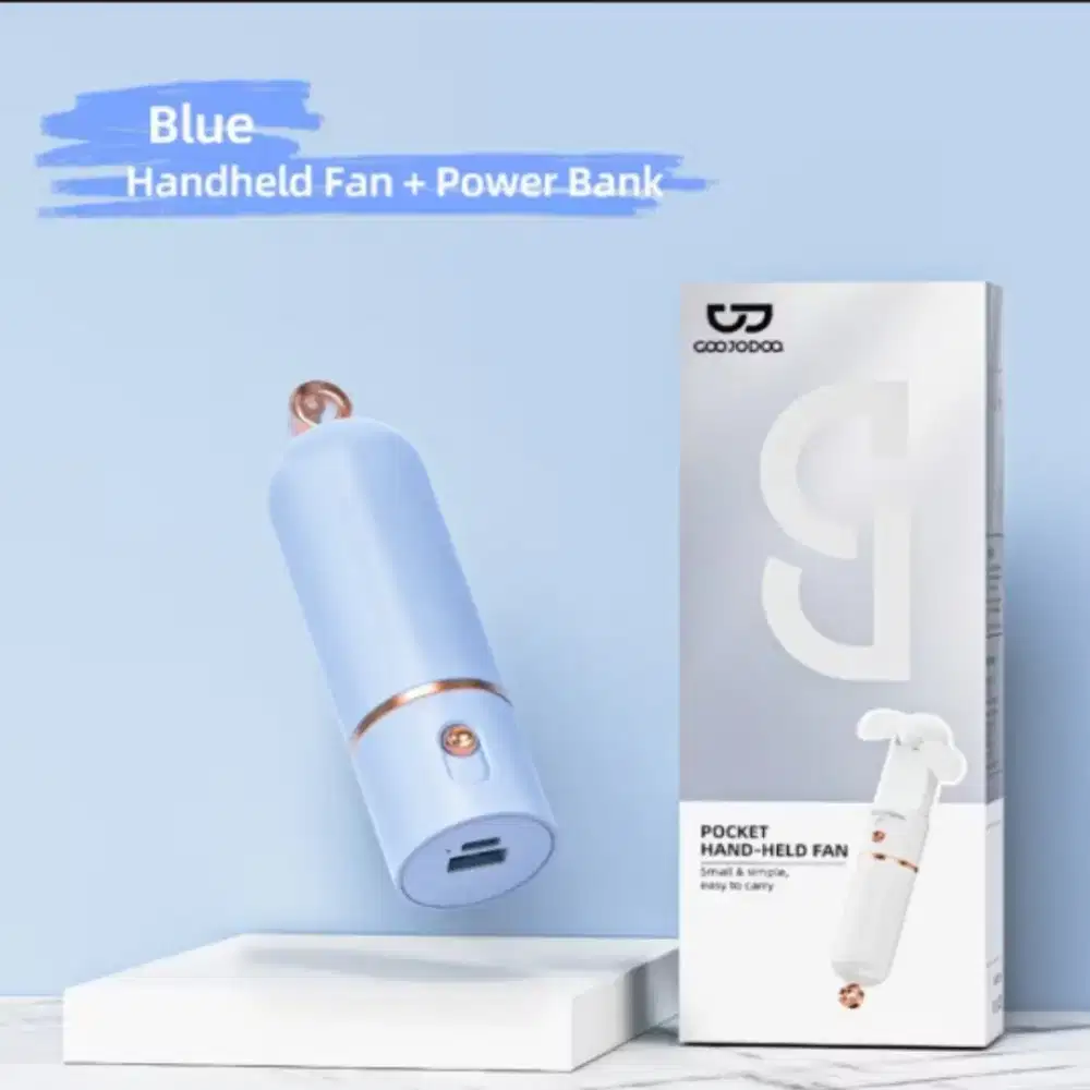 GOOJODOQ Kipas Angin Mini 2500 mAh - Biru
( 100% BARU & ORI )