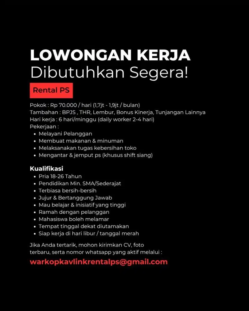 Penjaga Rental PS dan Warkop