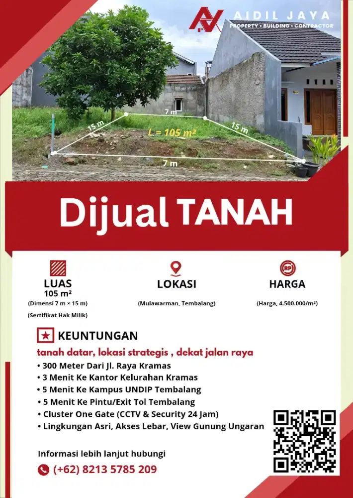 Tanah Strategis Murah Dekat UNDIP