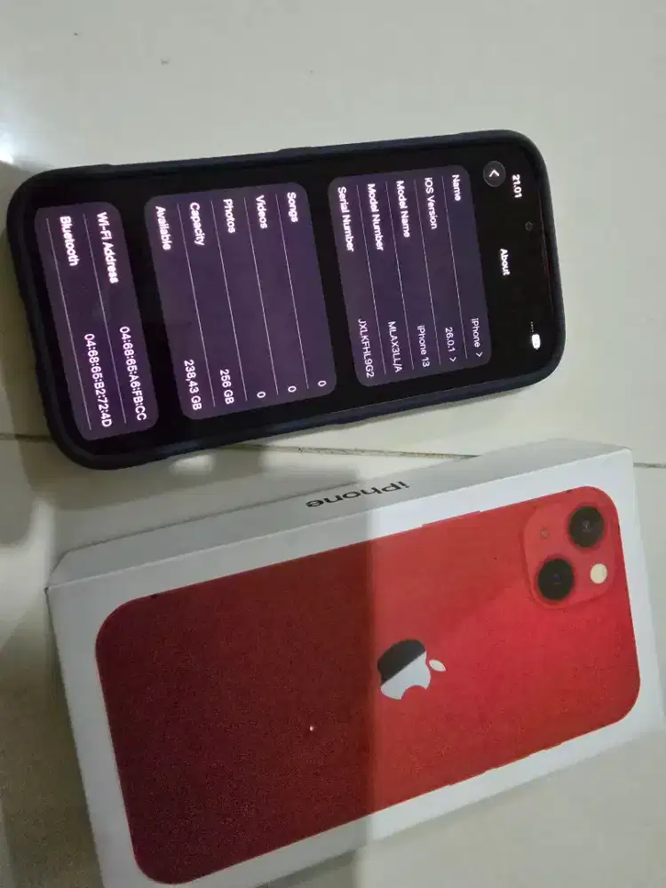 iPhone 13 beacukai 256GB merah fullset beacukai setara resmi ibox dll