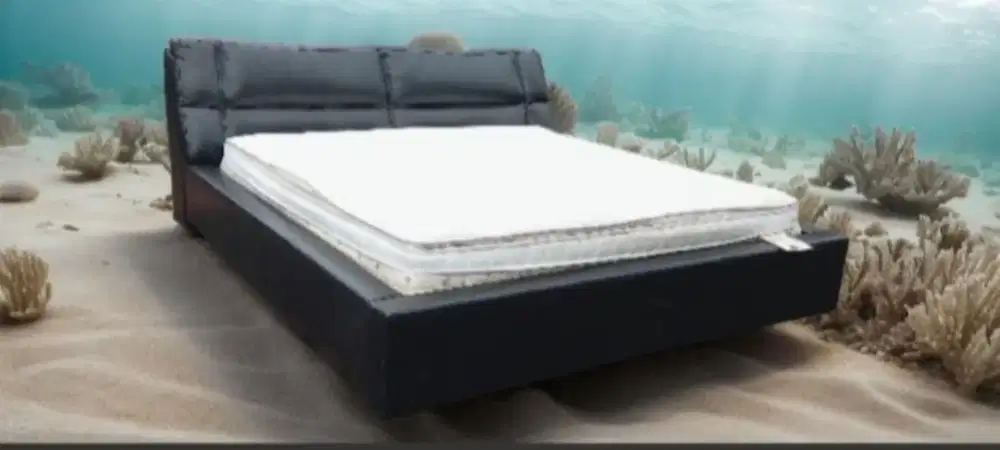 Jual cepat Bedframe Kulit Cellini Serta Signature dobel latex uk 200