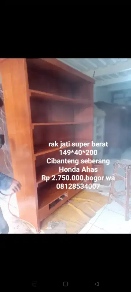 Rak jati besar 14*40*200 bekas dah melamin Bogor berat