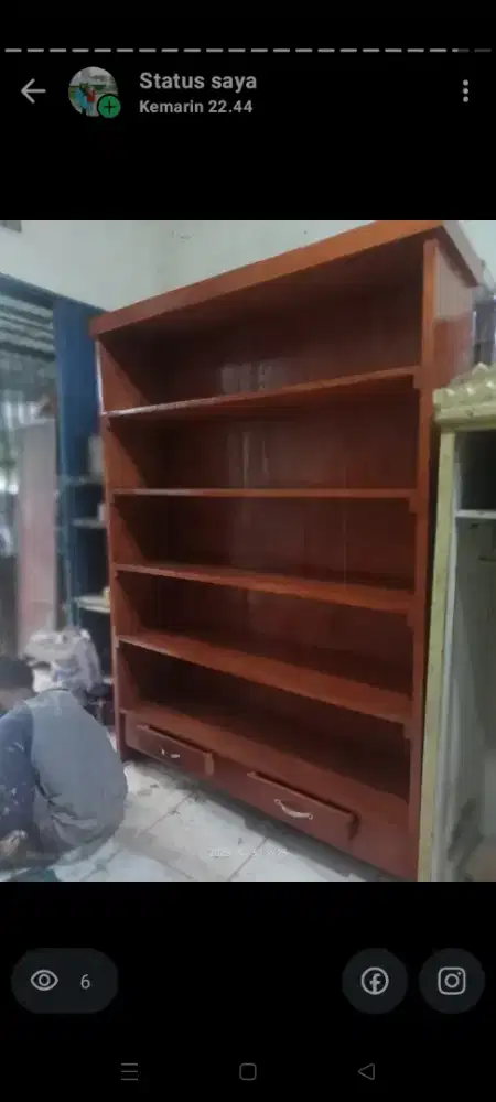 Rak jati besar 14*40*200 bekas dah melamin Bogor berat