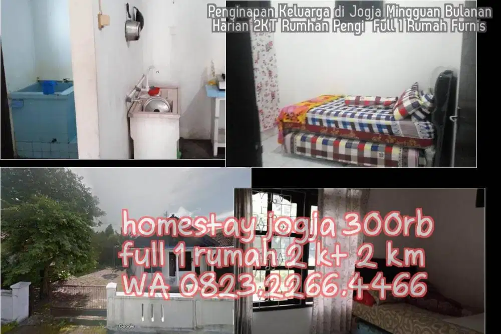 Penginapan Keluarga di Jogja Mingguan Bulanan Harian 2KT Rumhan Pengi