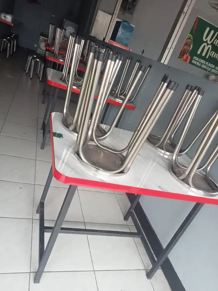 DIJUAL BANGKU STAINLESS DAN MEJA