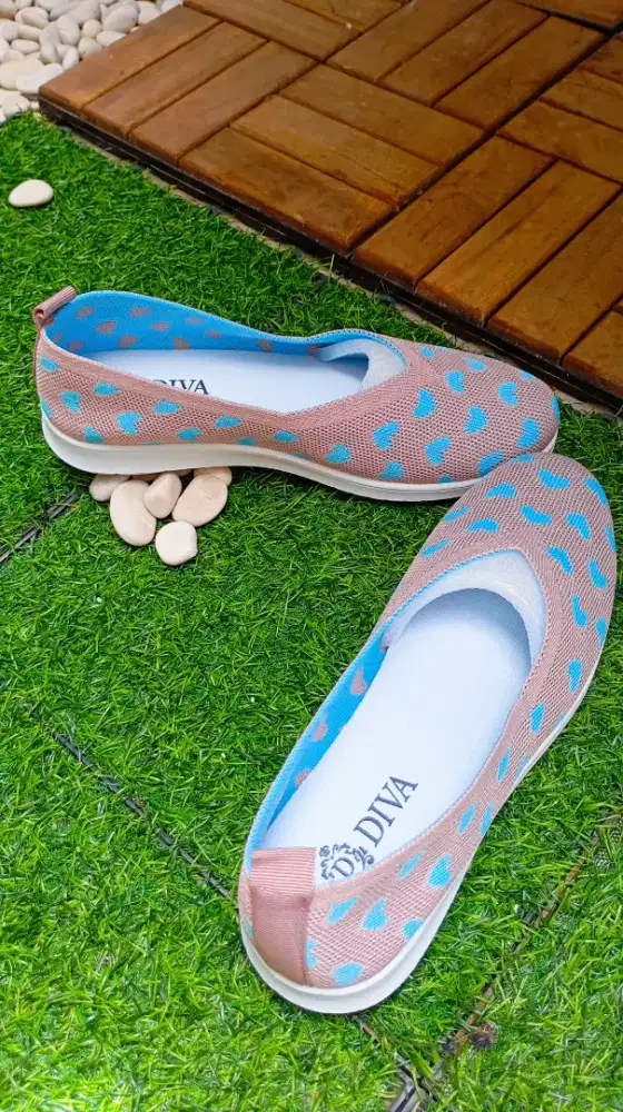 Flat shoes rajut import premium