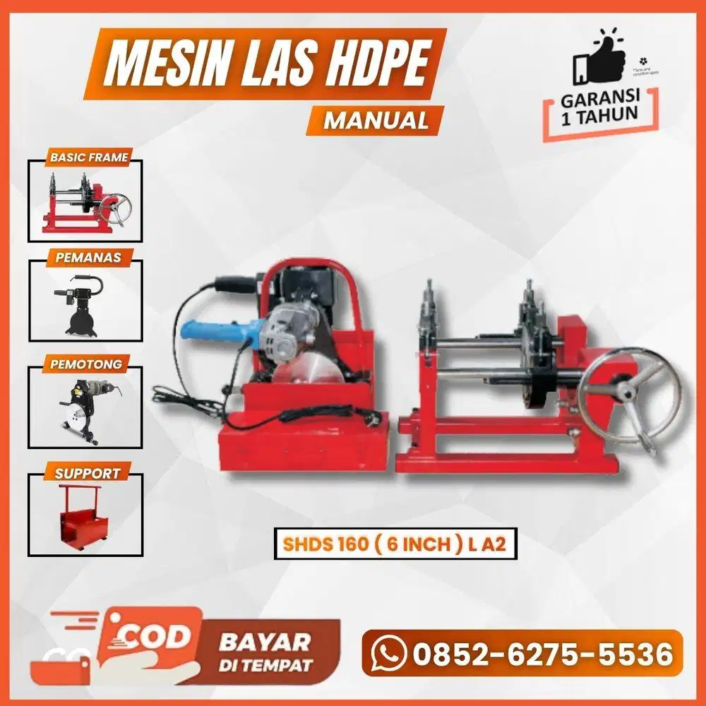 JUAL MESIN LAS PIPA HDPE 160 L A2 - MESIN PENYAMBUNG PIPA 1.5 - 6 INCH
