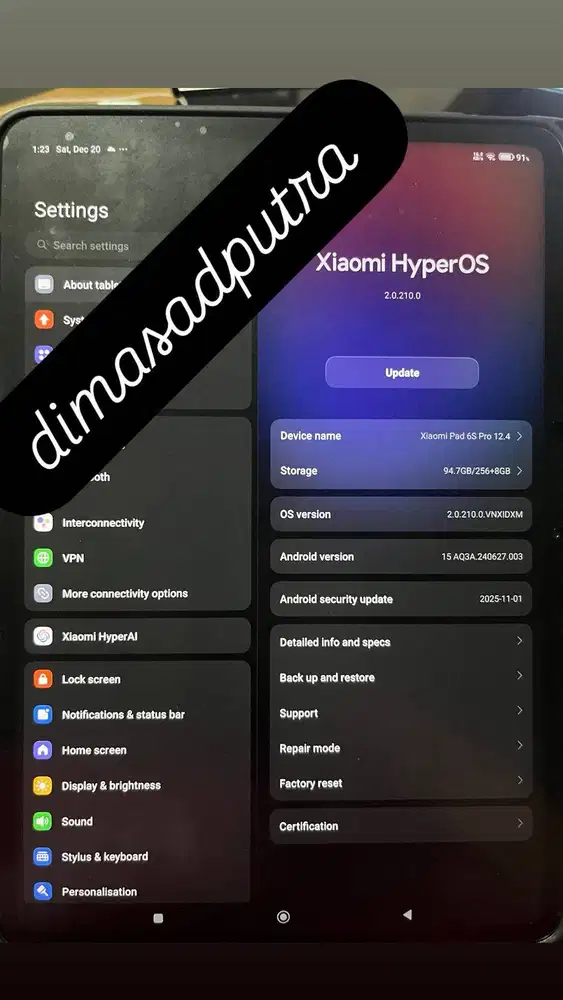 [DIJUAL UPDATE HARGA] Xiaomi Pad 6s Pro + Stylus Pen
