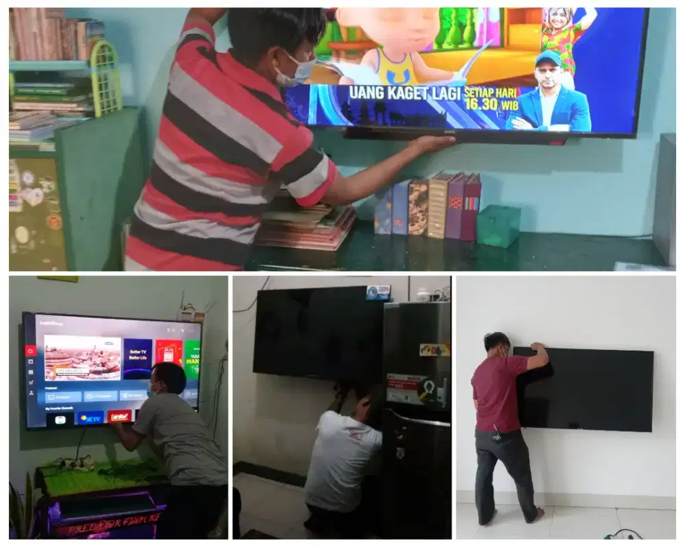 Pasangkan bracket dan Braket +pasang terimarapih breket briket led tv