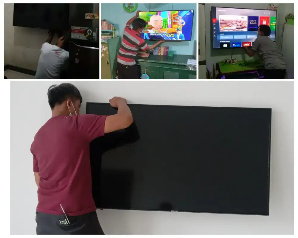 Pasangkan bracket dan Braket +pasang terimarapih breket briket led tv