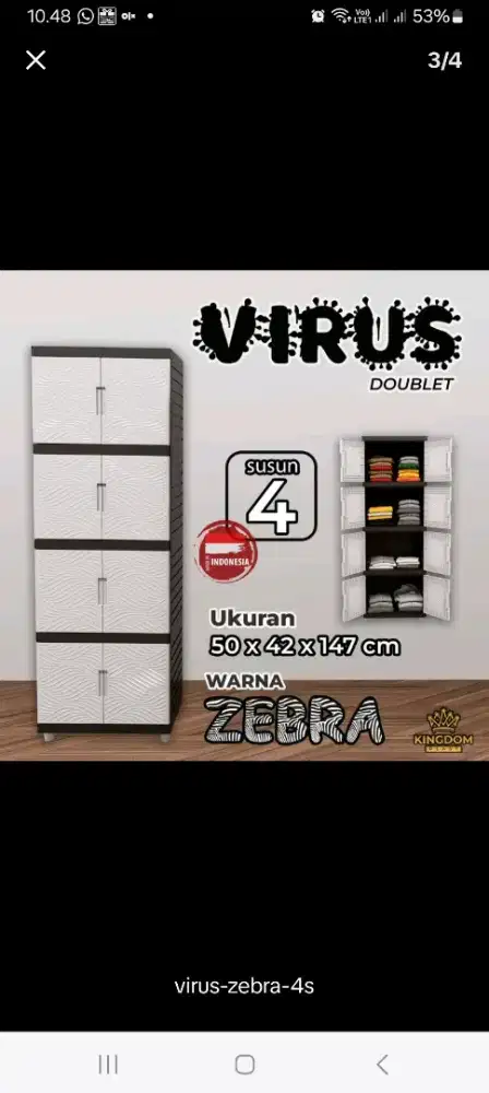 Dijual lemari plastik 4 susun