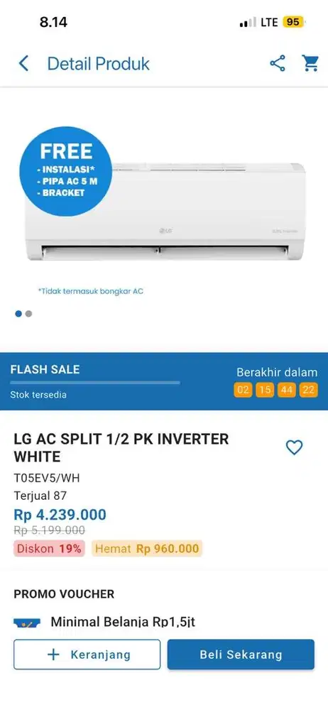 Ac LG 1/2 PK Inverter White