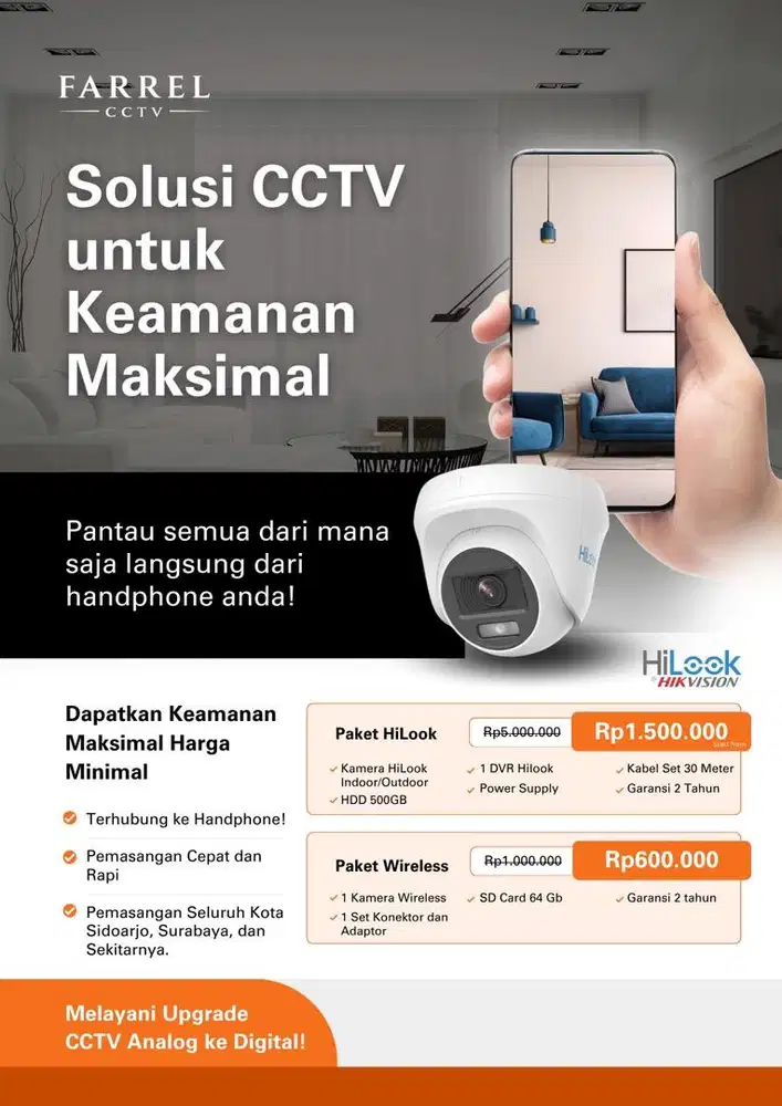 PASANG CCTV MURAH | Bisa Pantau dari HP | Garansi 2 Tahun