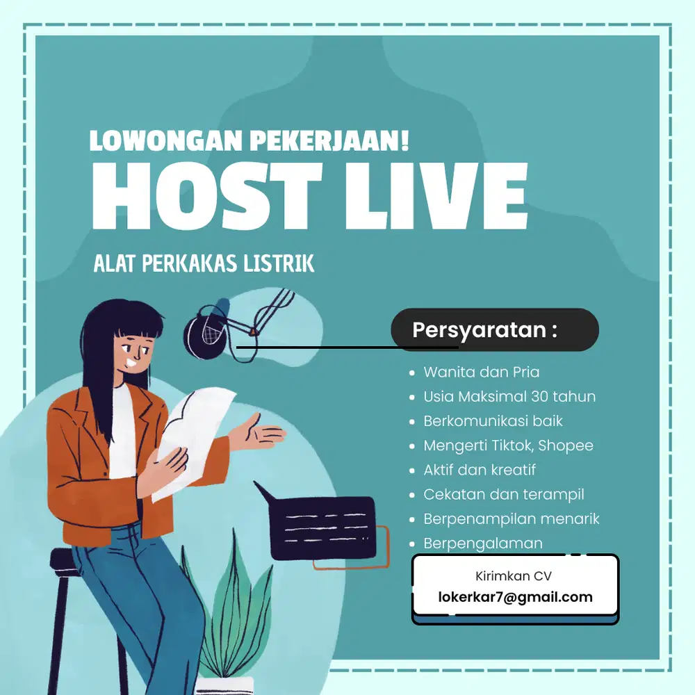 OPEN LOKER UNTUK POSISI HOST LIVE