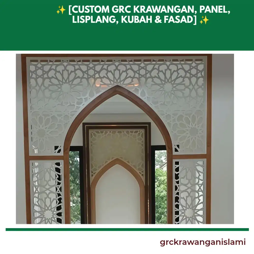 Motif krawangan GRC masjid Jakarta Timur terbaru
