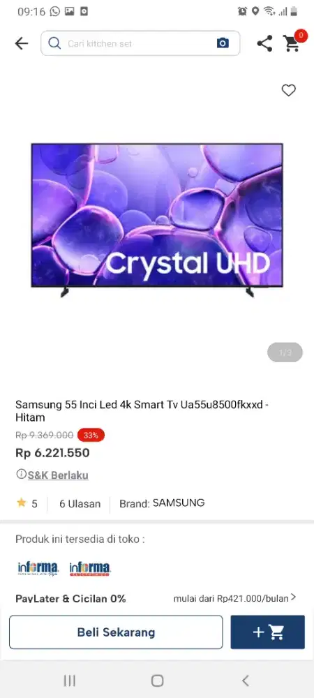Samsung smart tv 55inch