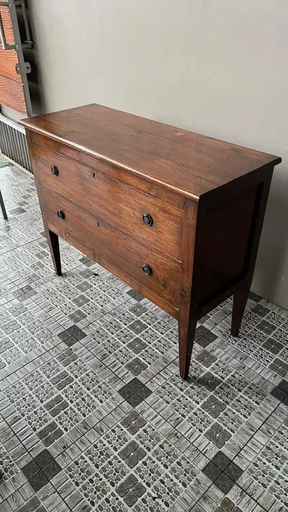 Meja Kayu Jati Antik Dua Laci Second