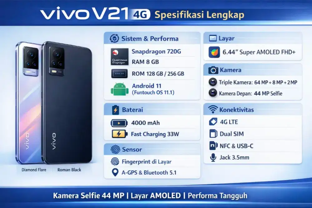 Vivo V21 4G RAM 8/128