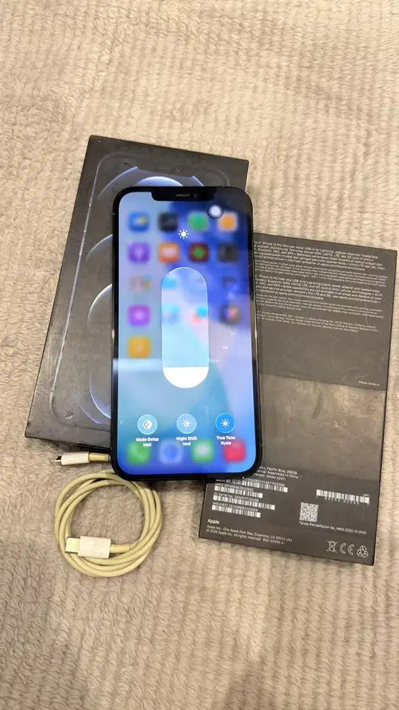 Iphone 12 Promax 256GB Blue Resmi Ibox Lengkap