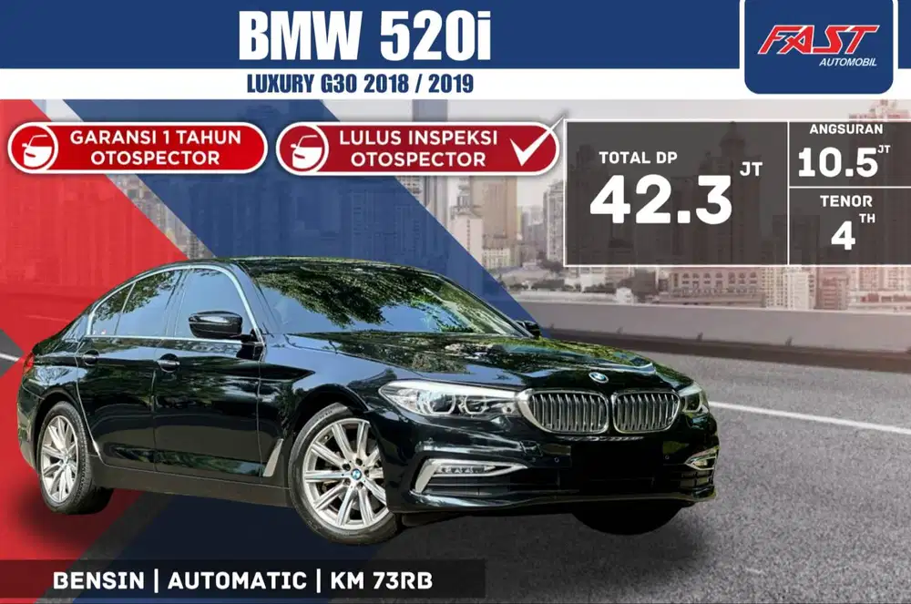 BMW 520i LUXURY 2019 / 2018 G30 KM.73RB PAJAK PANJANG #F1ST