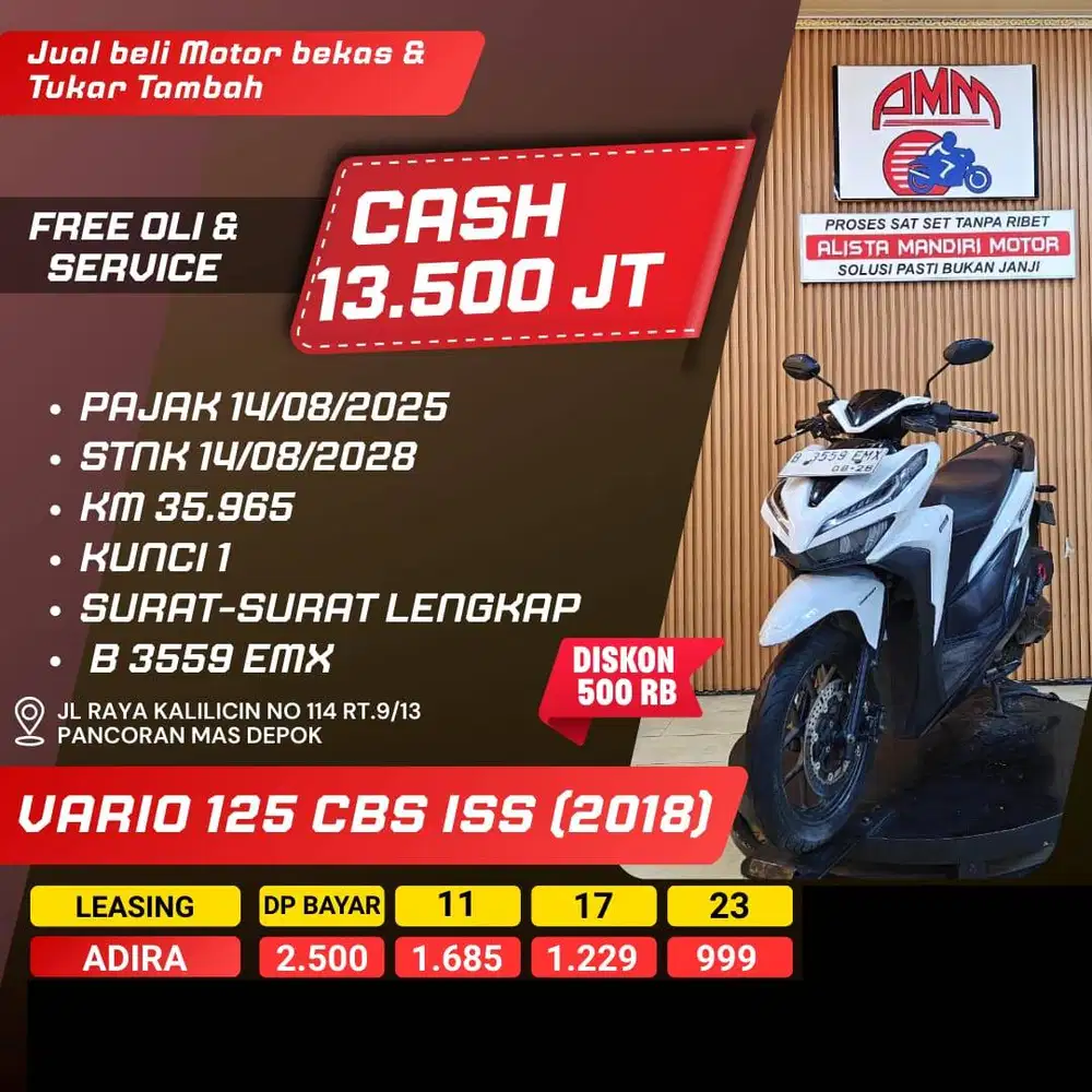 VARIO 125 CBS ISS 2018 CC 0% KREDIVO TOKPED SPAYLATER INDODANA GOPAYY