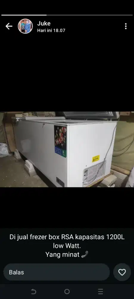 Freezer box RSA kapasitas 1200l low watt