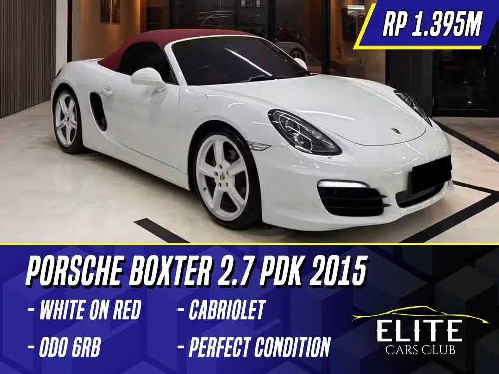 Porsche Boxter 2.7 PDK Cabriolet 2015 White on Red Putih