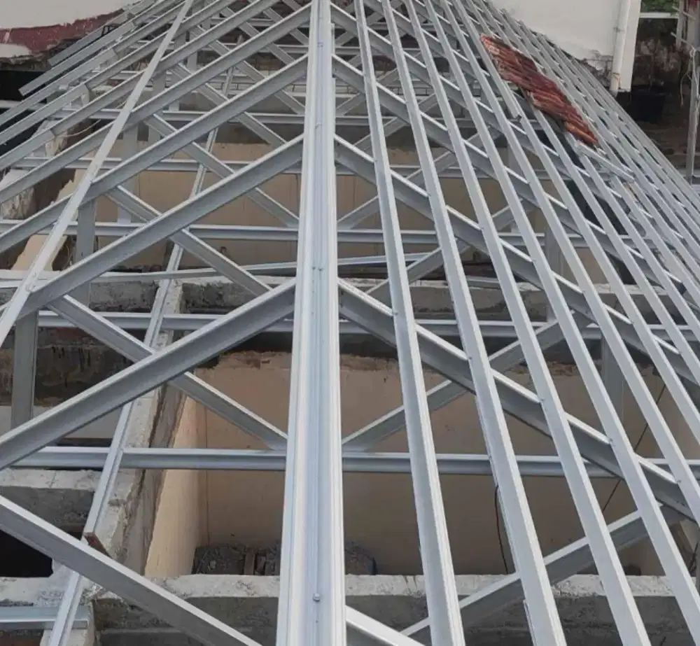 CANAL C 75-0.75 atap rumah kuda kuda baja ringan terpasang