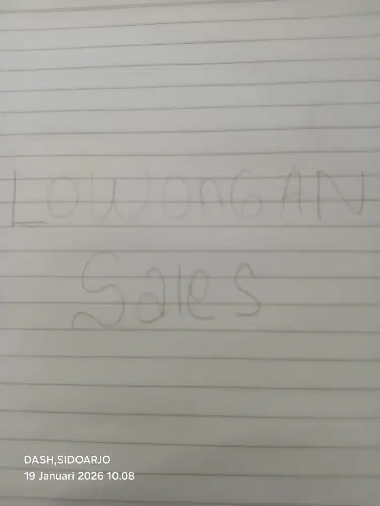 Lowongan pekerjaan marketing/sales