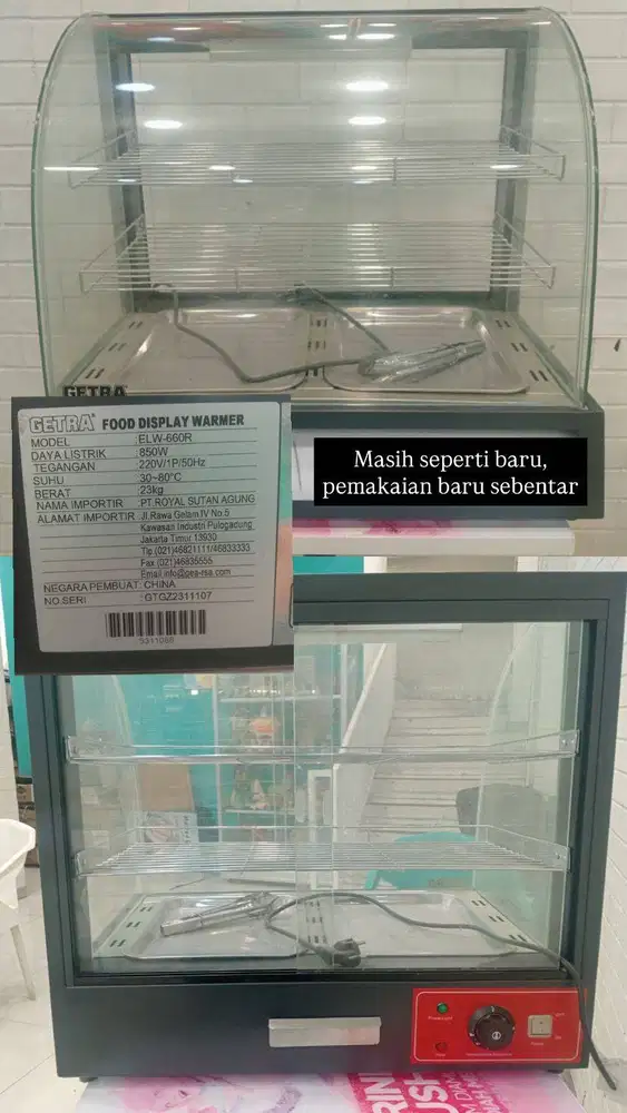 FOOD WARMER DISPLAY GETRA (SHOWCASE MAKANAN)