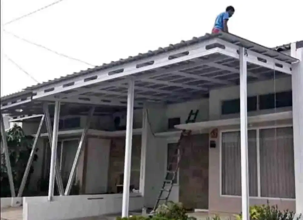 Kanopi baja ringan atap galvalum terpasang
