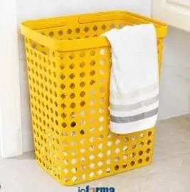 LAUNDRY BASKET YELLOW