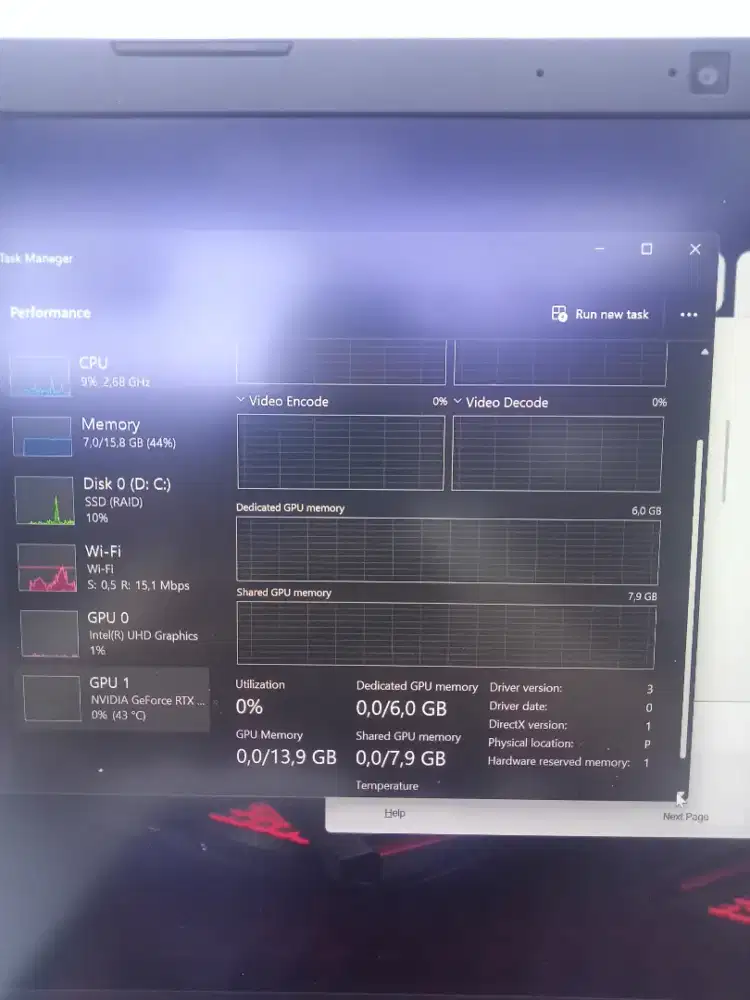 Acer nitro5 core i9-11900H ram 16 GB SSD 1 TB nvidia RTX 3060 6 gb