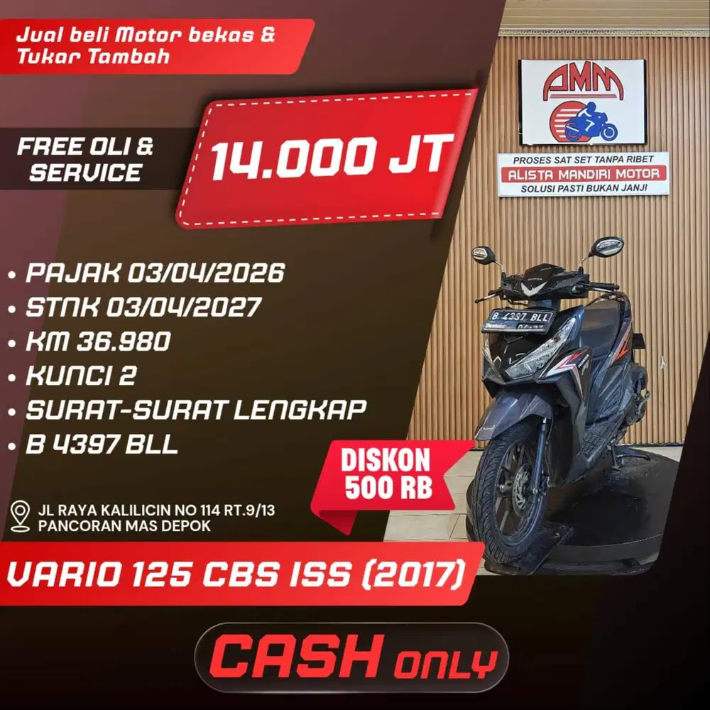 VARIO 125 CBS ISS 2017 PAJAK HIDUP KUNCI 2 CC 0% KREDIVO TOKPEDIA