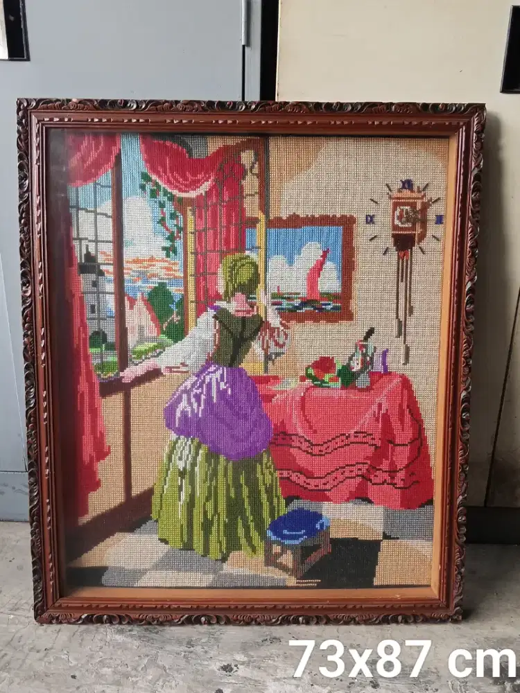 Pajangan dekorasi eropa, bahan rajutan handmade