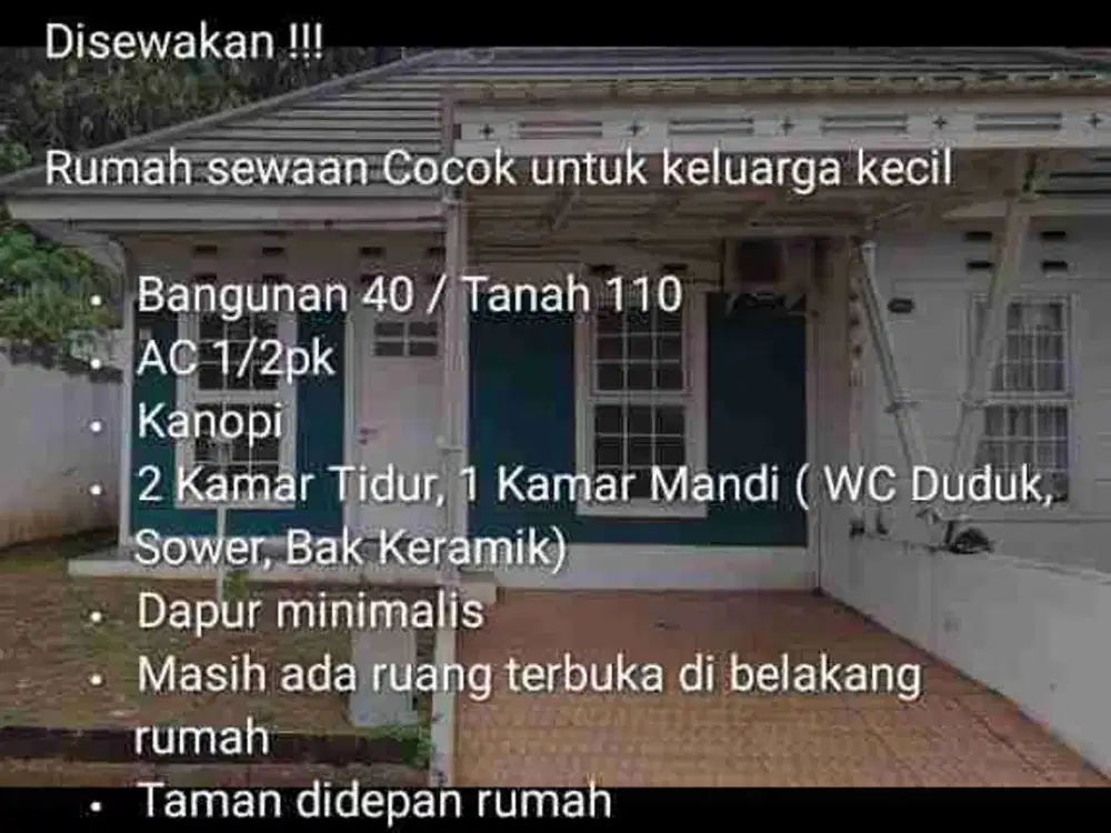 disewakan rumah cikaret cibinong cempaka residence